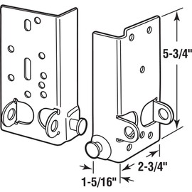 Prime-Line GD 52197 Bottom Lifting Brackets, Fits 7/16 In. Diameter Garage Door Roller Stems (1 Set)