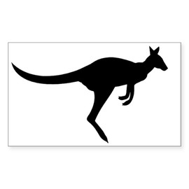 CafePress Vintage Australian Kanga Sticker (Rectangle 50 pk)