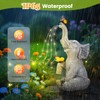 QCXWCJWD Outdoor Elephant Figurine with Solar Watering Light, Elephant Statue