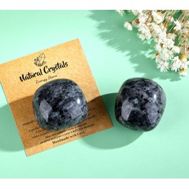 SAHOOTTIE Black Labradorite Crystal 1.5-2.0" Large Black Labradorite Gemstones Healing Crystal Polished Gemstone Black Labradorite Tumbled Stone Pocket Stone for Crystal Lovers Beginners Collectors