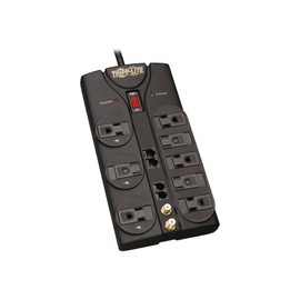 Tripp Lite TLP810NET Protect It! 8-Outlet Surge Protector (3,240 Joules; 10ft Cord; Modem/coaxial/Ethernet Protection)
