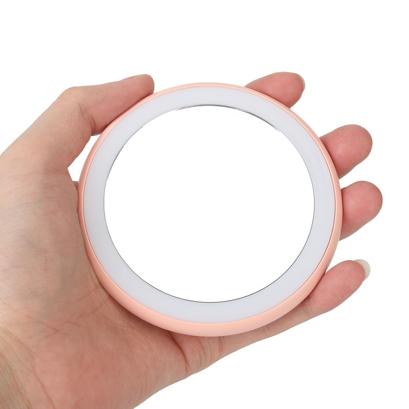 Compact Makeup Mirror with Light USB Rechargeable LED Round Portable