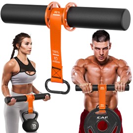 FitBeast Forearm Strengthener, Wrist Roller with Thickened Anti-Slip Grip Handles, Forearm Strength Trainer with Adjustable Strap - Ideal for Forearm Exerciser, Grip Strength, Muscle Building (Orange)