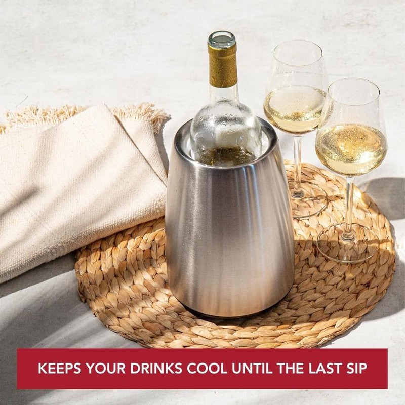 Vacu Vin Elegant Wine Cooler – Stainless Steel – Active