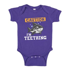 I'm Teething Baby Bodysuit One Piece 6 mo Purple