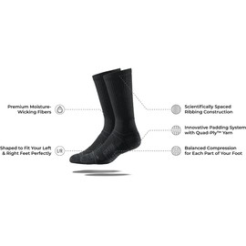 Strideline Men's Standard Premium Athletic Socks, Crew-Length (1-Pack) Black, X-Small