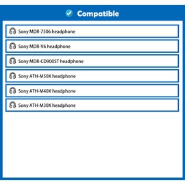 DowiTech Soft Replacement Earpads Cushion Compatible with Sony MDR-7506 MDR-V6 MDR-CD900ST ATH-M50X M40X M30x Wireless Headphones Ear Pads with Comfortable Fabric and Memory Foam