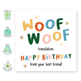 CENTRAL 23 'Woof Woof!' Dog Mom & Dad Birthday Card - Pet Owner Card - Comes with Fun Stickers