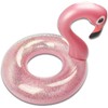 Inflatable Flamingo Swimming Ring, Glitter Pink Swimming Ring, Air Mattress,
