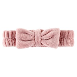 Bella Sleep + Spa Bow Headbands for Skincare Ultra Soft Plush Luxury Spa Headband, One Size, Dusty Rose