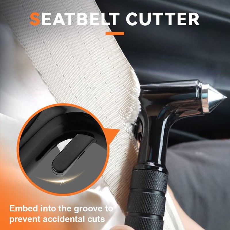 SINSEN Automotive Escape Tool, Window Breaker Seatbelt Cutter, Car Flashlight