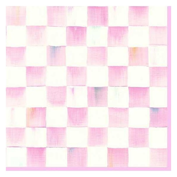 MACKENZIE-CHILDS Luncheon Paper Napkins, Stylish Paper Luncheon Napkins, Pink-and-White Rosy