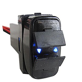 [For Car] USB Charging Port Extension Kit [1 piece] USB 2 Ports, Mitsubishi Mitsubishi Car (37 x 22 mm), LED Light Color: Blue; Compatible with Smartphones, Cell Phones, Charging, Eye, Grandis,