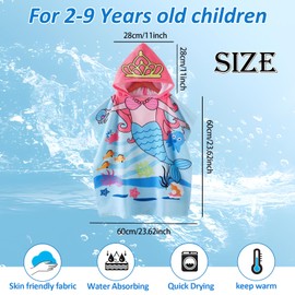 JYJLLM Kids Beach - Hooded Poncho Towels for Kids, Swimming Towel, Changing Robe & Towelling Robe - Quick Dry, Fun & Functional Beach Towel for Kids，hooded towels for kids (pink)