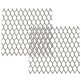 PATIKIL 4"L x 4"W Universal Car Grill Mesh, 2Pcs 7x12mm Diamond Hole Aluminum Mesh Expanded Perforated Metal Sheet for Ventilation Filtration Dryer Vent Guard Screen, Black