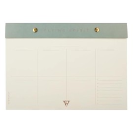 Clairefontaine 107846C Calendar Block Weekly Planner Flying Spirit Green with Rivets 24 x 17 cm 60 Printed and Removable Sheets Assorted Pack of 1