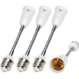 E27 Flexible Light Bulb Lamp Socket Adapter Extender/Adjustable Edison Bulb Socket Extension for Home Light Fixtures/LED Grow Light Socket Stand etc (7.8inch,4-Pack) - Color: 15.75inch 2-Pack