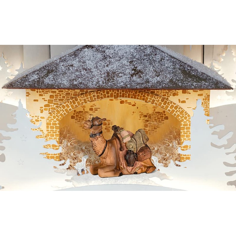 Sitting Camel Nativity Scene [Height: 9 cm, Hand Painted Polyserine/Resin]