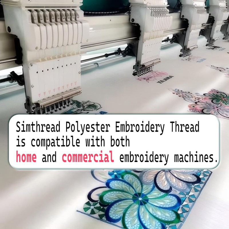 Simthread 5500Yds Embroidery Thread, 5000M High-Yardage 40WT 100% Polyester Thread
