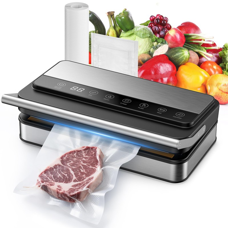 VUSIGN Vacuum Sealer Machine with Strong -85KPA Suction, Low Noise,