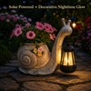 Solar Snail Planter Statue for Garden – Outdoor Resin Decor