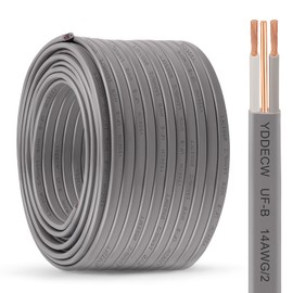 YDDECW 14/2 UF-B Wire - 150FT 100% Pure Copper 14AWG 2 Connector Direct Burial Electrical Cable 14 Gauge for Underground Feeder Wet or Corrosive Locations Indoor & Outdoor etc