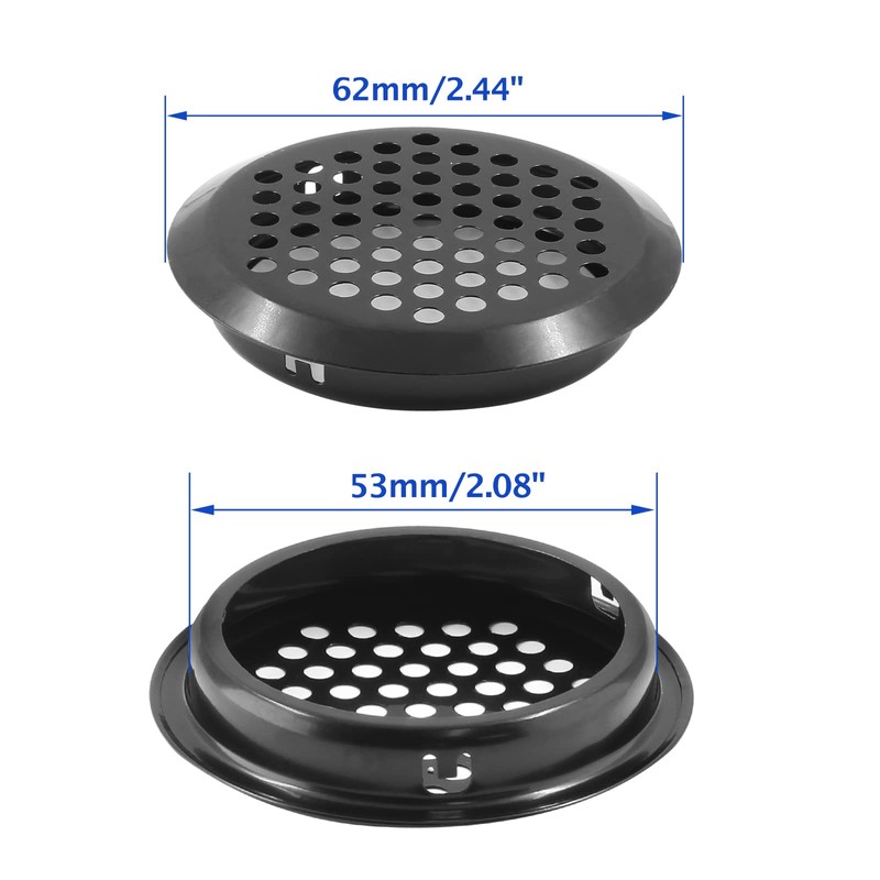 Uenhoy 20 Pcs Black Air Vents 2.1" (53mm) Circular Soffit