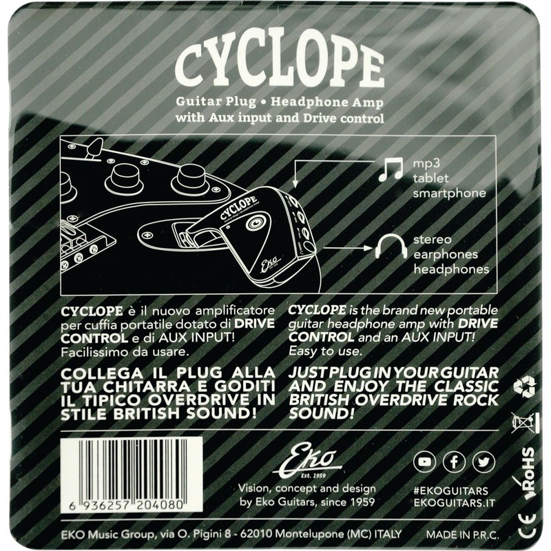 EKO Guitars Cyclope Headphone Amplifier, Headphone Amplifier, Drive Control and