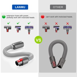 LANMU Upgraded Extension Hose with Electrical Connection Compatible with Dyson V7 V8 V10 V11 Cordless Vacuum Motorized & Non-motorized Attachments,Trigger Lock 35" Flexible Vacuum Hose Attachments