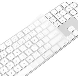 Yuomik Silicone Keyboard Cover Skin Protector Compatible for 2024 M4 iMac Magic Keyboard with Touch ID and Numeric Keypad (Model A3119) (Clear, Compatible for A3119)