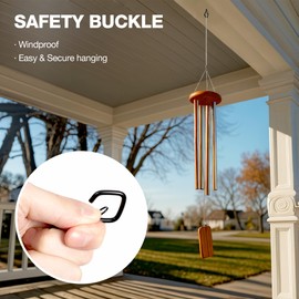 AUBVERC 12 PCS Screw-in Hooks with Safety Buckle, Windproof Ceiling Hooks Rust-Resistant Coating Hanger Hook for Hanging Outdoor String Lights, Chimes, Plants, Bird Feeders