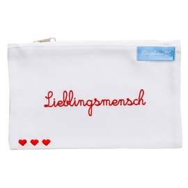 Women's Favourite Person Cosmetic Bag 12 x 20 cm Ringelsuse, White