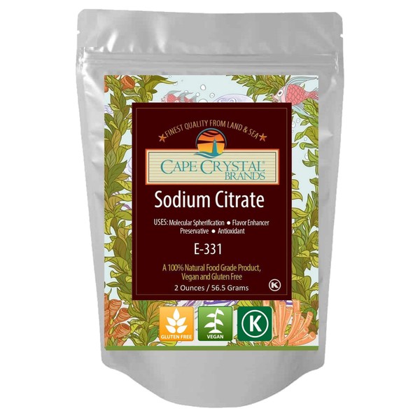 Sodium Citrate 100% Food Grade | Prevents Early Gellation in Spherification - Kosher Certified ( 2 Oz)