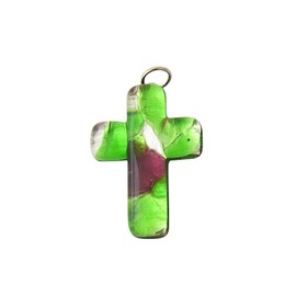 Murano Glass Cross Pendant Approx. 3 5 x 2 5 cm Green