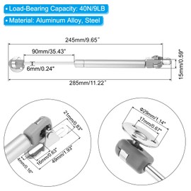 PATIKIL 9LB/40N Gas Struts, 10.4 Inch Spring Shocks Lift Support for RV Overhead Truck Rear Window Motorhome Door Cabinet Door Toolbox Lid, 2 Sets