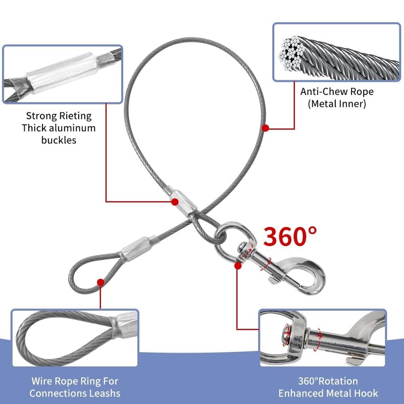 Mi Metty Chew Proof Dog Leash Extension Rope for Basic