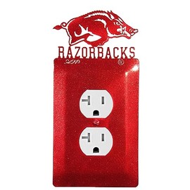 SWEN Products ARKANSAS RAZORBACKS Collegiate Metal Plate Cover (Single Outlet Red)
