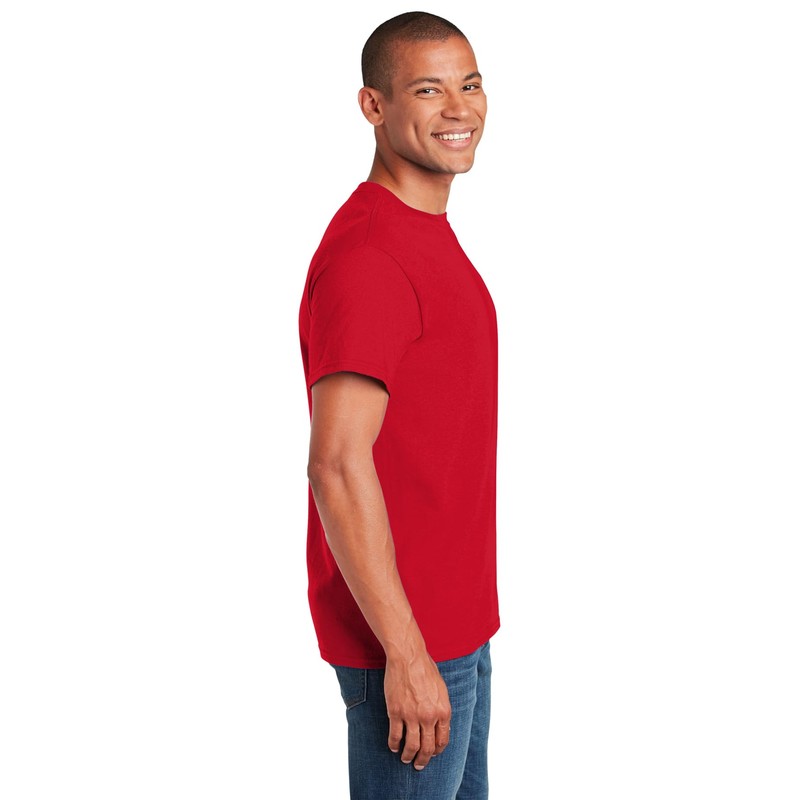Gildan 5.4 oz Cotton T-Shirt (5000) Tee Large Red