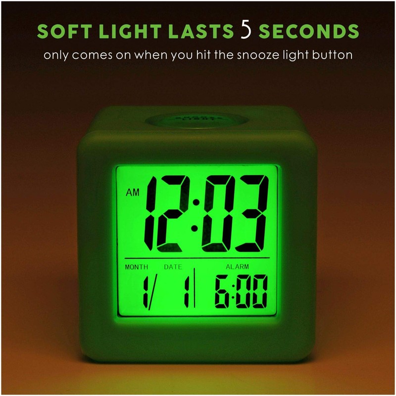 Plumeet Digital Alarm Clock Kids with Snooze and Nightlight -