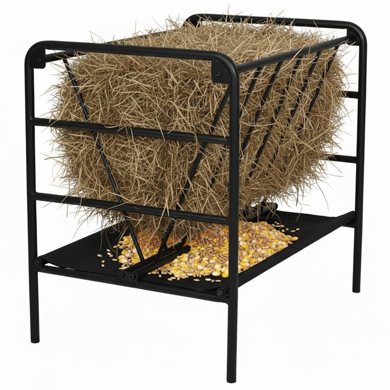 WYJREES Hay Feeder for Goat, 35 Gallon Heavy-Duty Livestock Feeder