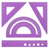 PATIKIL Triangular Ruler Set, 15cm Metric Aluminum Ruler, 45°60°Triangular Ruler