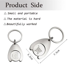 RabbFit 2 Pcs Shopping Cart Token Car Key Chain Shopping Cart Key Chain Keychain Shopping Cart Keychain, Shopping cart+euro