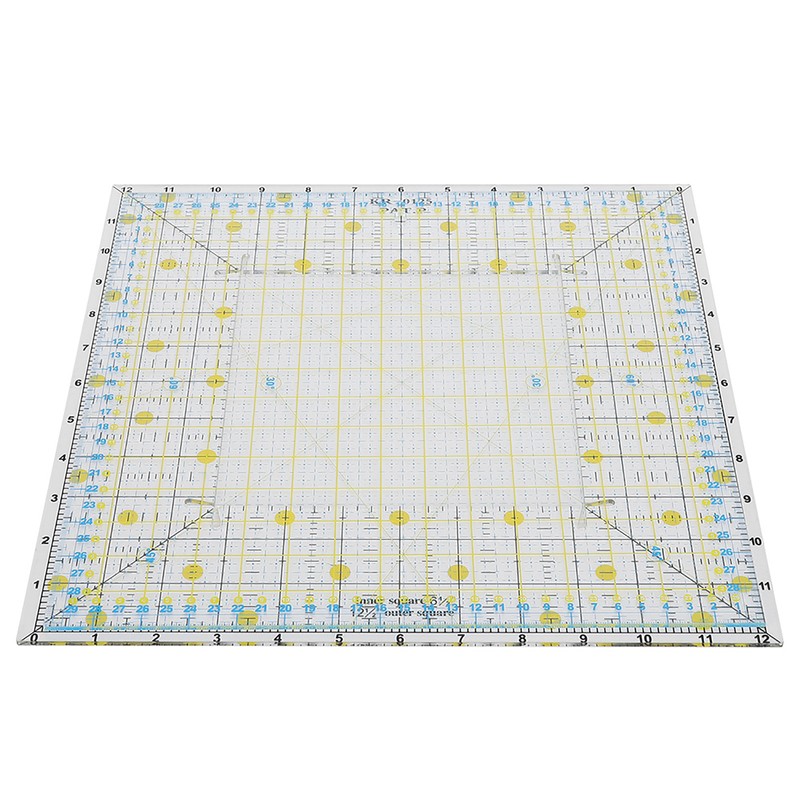 2Pcs Quilting Ruler Square Acrylic DIY Cloth Patch‑Work for Measuring