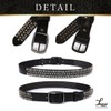 Laquest Men's Skull Studded Belt, Genuine Leather, Skull, Studs, Leather,