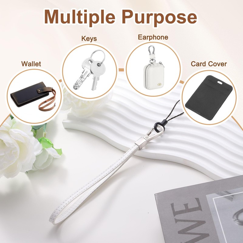 sourcing map Smooth Leather Wristlet Strap, Prevent Drop Wrist Lanyard