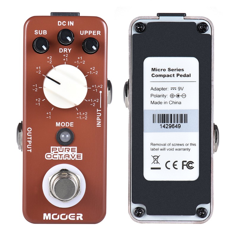 MOOER PURE OCTAVE Mini Octave Guitar Effect Pedal 11 Octave