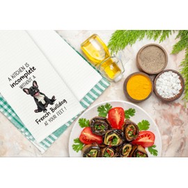 QSLEUNG French Bulldog Kitchen Gifts for Women - Cute Dishcloths Towels, Dog Lovers Gifts, 24 * 16 Inch