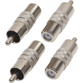 RCA F Type Conversion Plug 4 RCA Plug-F Socket Pin Plug Antenna Plug Coaxial Connector Adapter for Video TV Antenna Cable Surveillance Camera Coax Cable etc