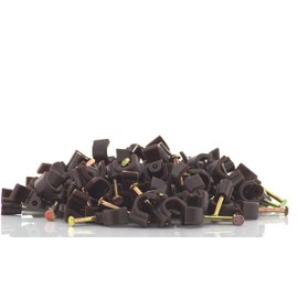 Reulin 7mm Round Cable Clips, Brown, 100 Pack