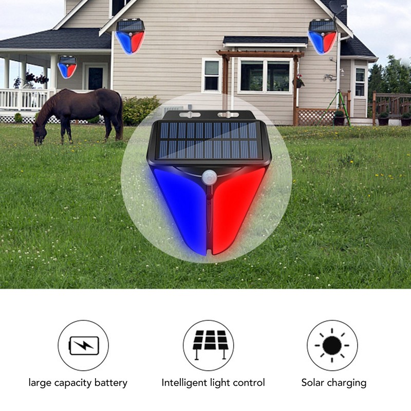Solar Warning Light Human Body Induction Infrared Sound Light Alarm